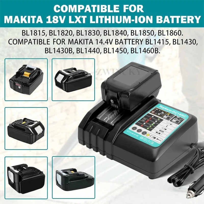 Cargador de coche DC18RC de ba - Makita Drill Hp1640 reseña y precio